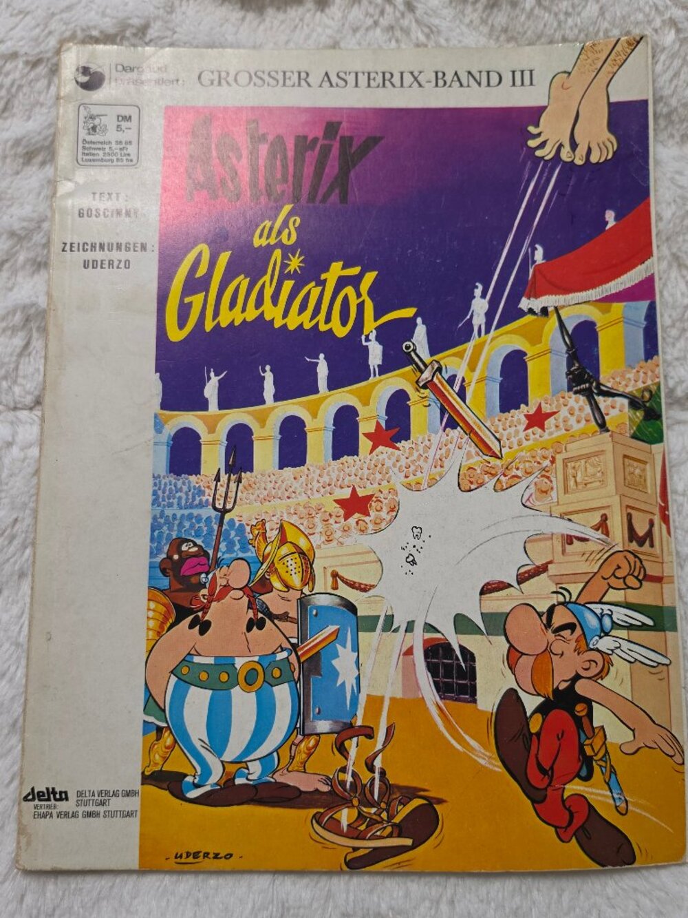 Asterix als Gladiator Großer Asterix-Band III 1. Auflage 1969 (5 DM)